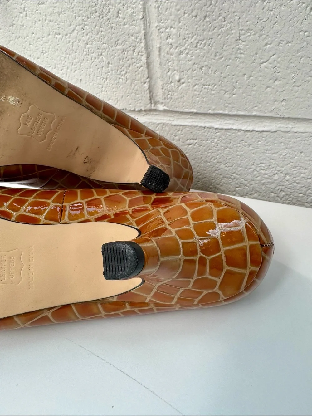 Vintage Ros Hommerson Patent Leather Croc Pumps